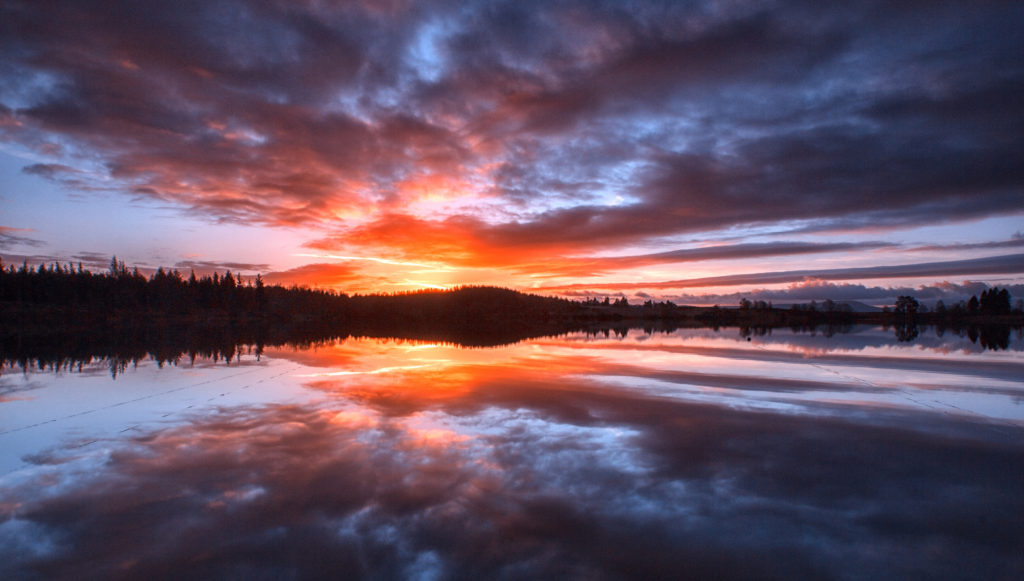 A dazzling dawn over Loch Rusky, Image by John McSporran Creative Commons