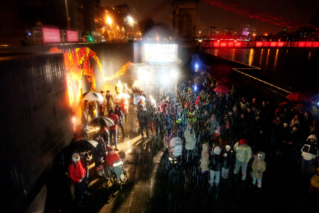 Pop up cinema for interactive showing of GirlWalk brought new life to Glasgow stalled space