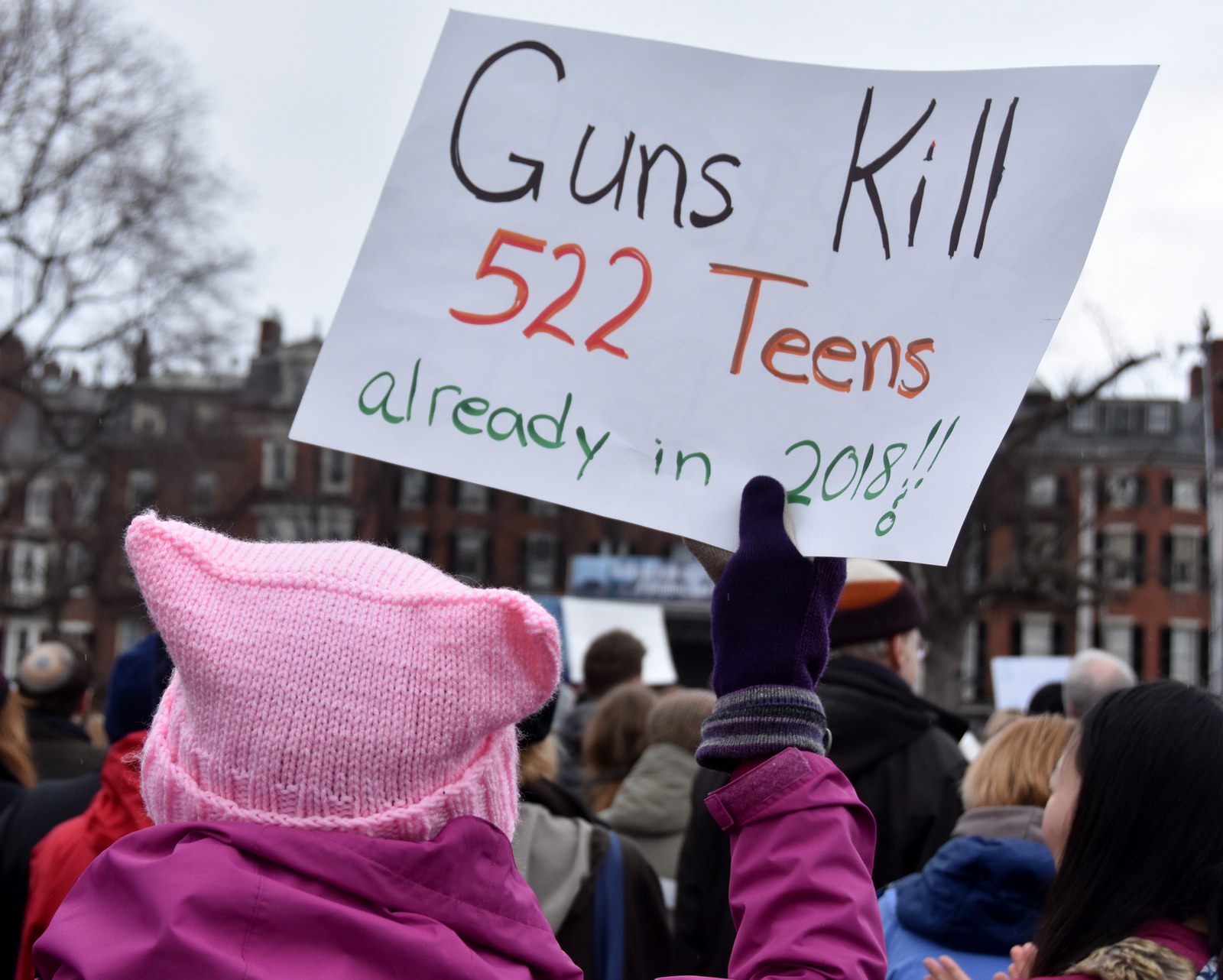 March for our lives poster reads 'Guns Kill 522 Teens already in 2018": image by Anubis Abyss CC BY-SA 2.0