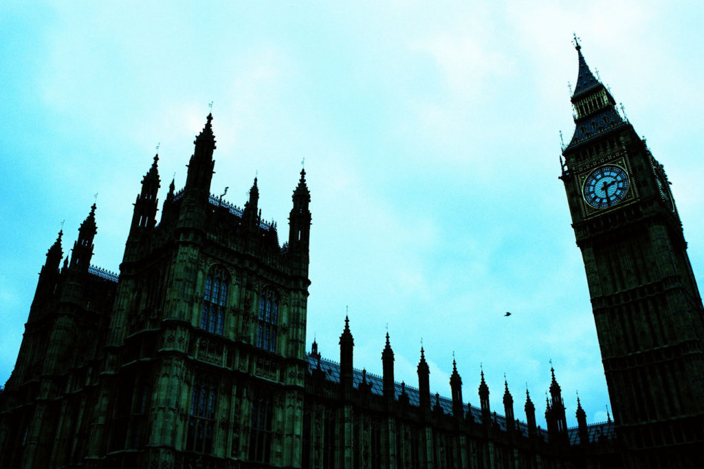Houses of Parliament looming overhead with Big Ben