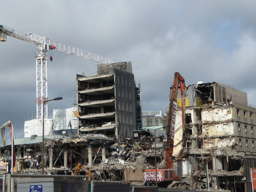 Demolishing St James Square – dramatic image of destruction