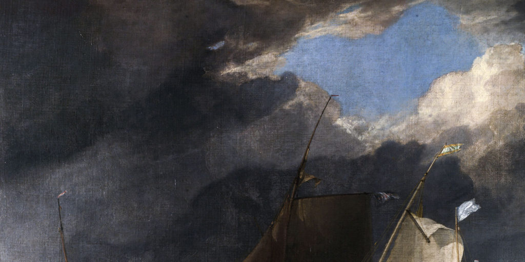 A dark foreboding sky with a glimmer of light