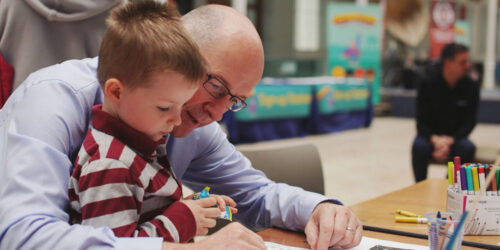 John Swinney, Scottish education secretary, in classroom