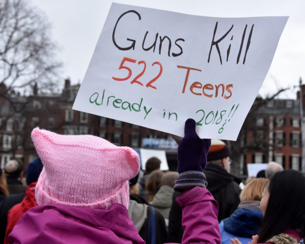 March for our lives poster reads 'Guns Kill 522 Teens already in 2018": image by Anubis Abyss CC BY-SA 2.0