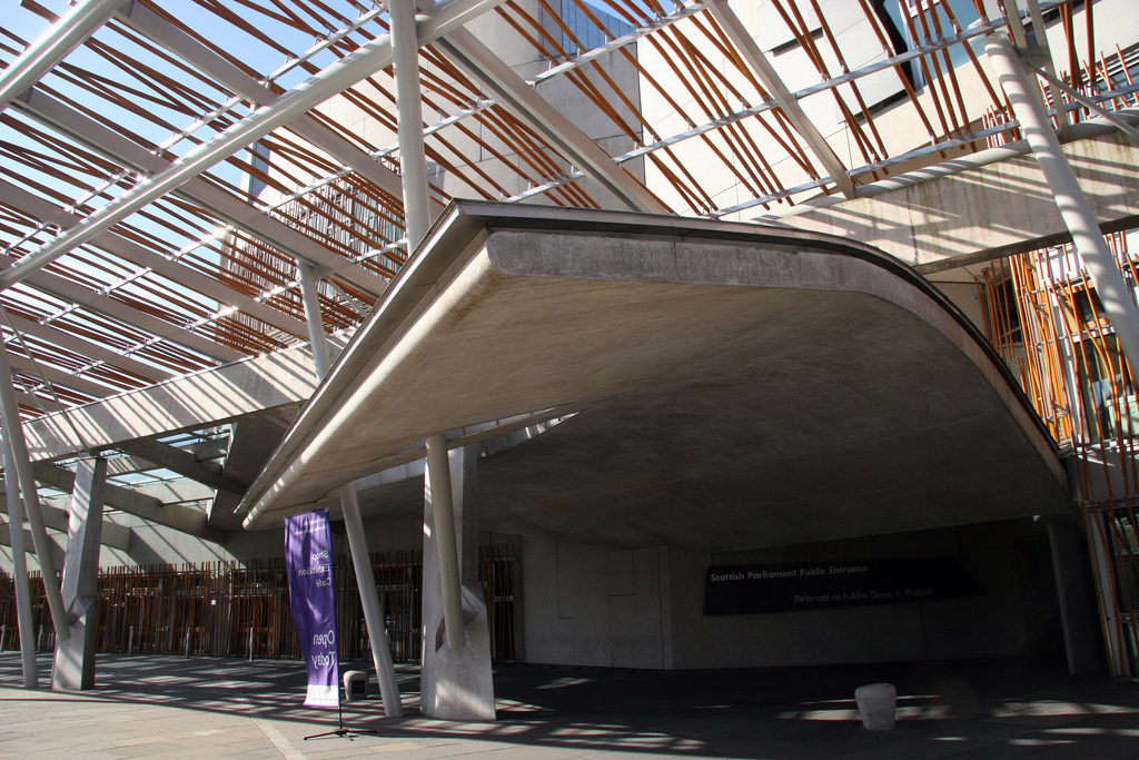 Scottish Parliament designed by Enric Miralles bearing strong resemblance to Barcelona market 