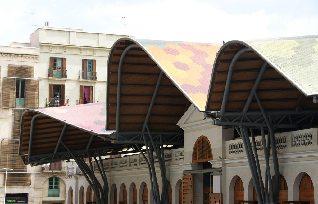 Mercat Santa Catarina bears striking resemblance to Scottish Parliament, both designed by Enric Miralles