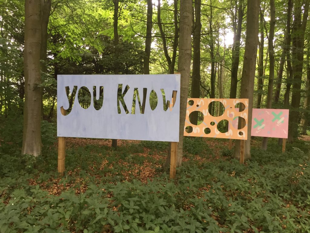 You Know, an enigmatic art installation on Alnwick Castle Woodland Walk