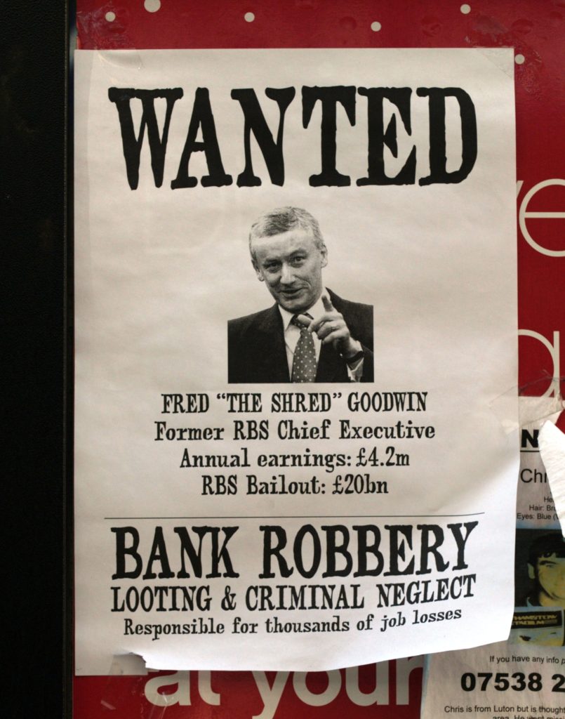 Wanted poster with Fred Goodwin chief among RBS guilty men