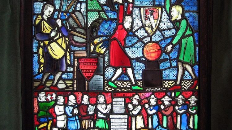 Stained glass window designed by George Bernard Shaw for the Fabian Society: CC By 2.0 
