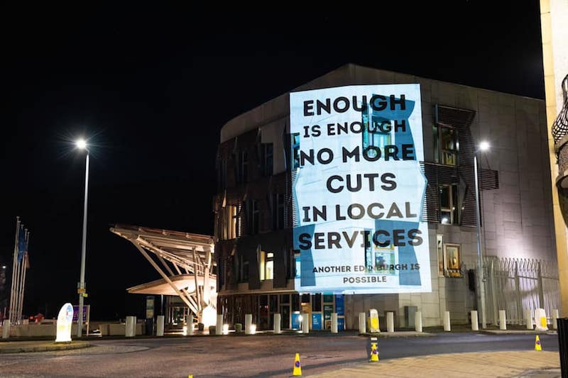 No more cuts, an Edinburgh demonstration
