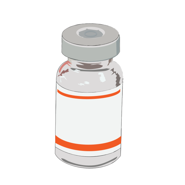 An unlabelled vaccine bottle