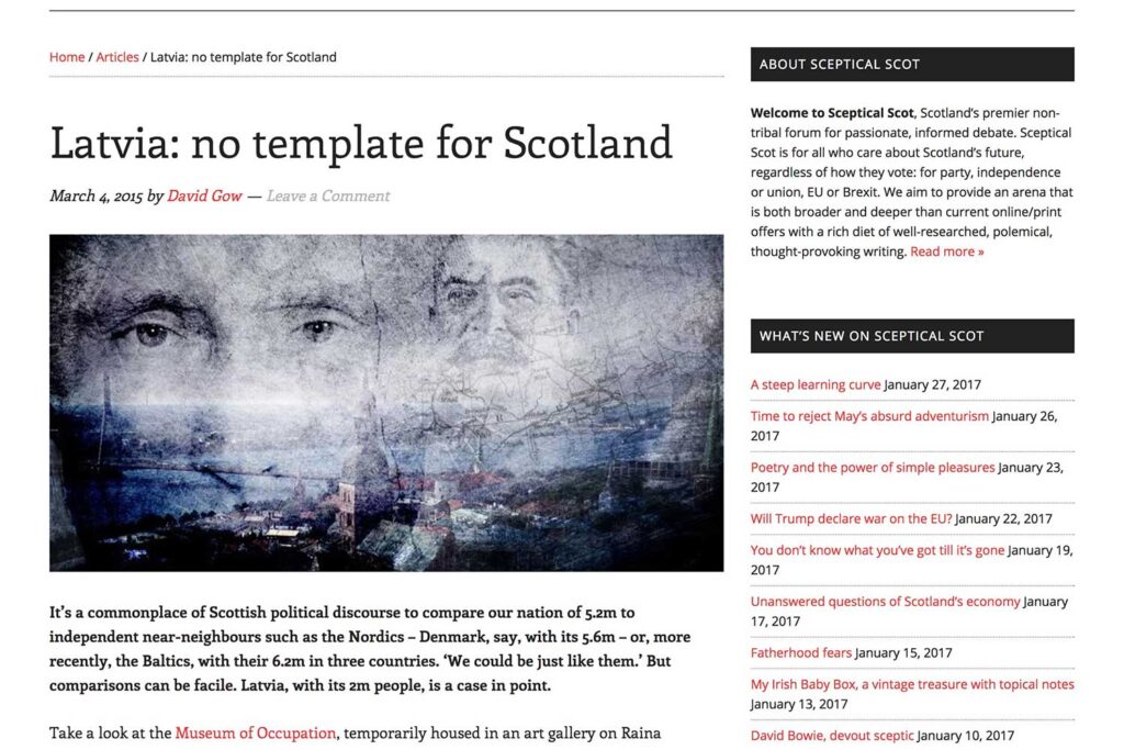 Justin Reynold designed a distinctive look for Sceptical Scot in the early years